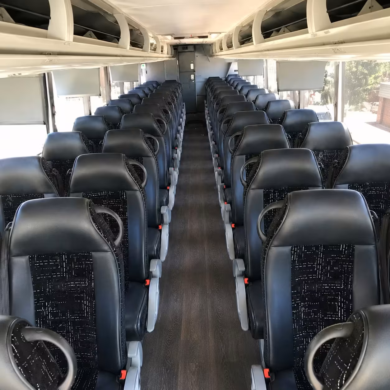 56 passenger charter bus inside